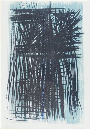 Hans Hartung 1904-1989 "Reticolo" cm. 53x38 - litografia a colori Firmato b....