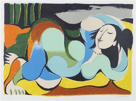 Domenico Cantatore Ruvo di Puglia 1906-1998 "Modella felice" cm. 50x70 -...