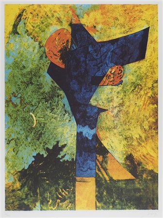 Gianni Dova Roma 1925-1991 "Fiori di cactus" cm. 87x65 - acquaforte...