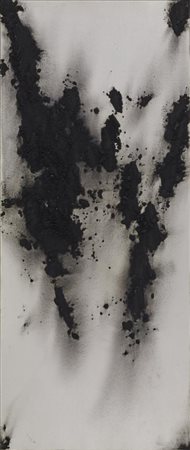 Beppe Schiavetta CON MANO STRANA SCAVO IL FIUME FOSSILE CERCANDO VITA olio su...