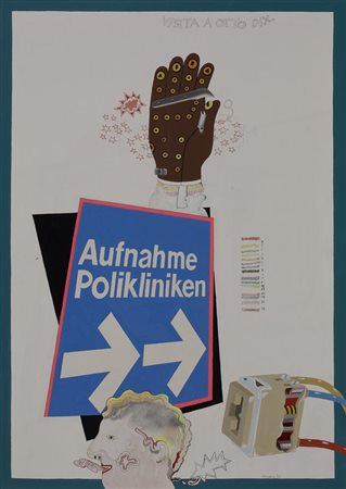 Luca Alinari VISITA A OTTO DIX acrilico su tela, cm 75x50 firma e data sul...