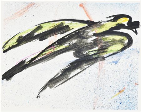 Walter Fusi SENZA TITOLO tecnica mista su carta, cm 16,5x20 firma e data sul...