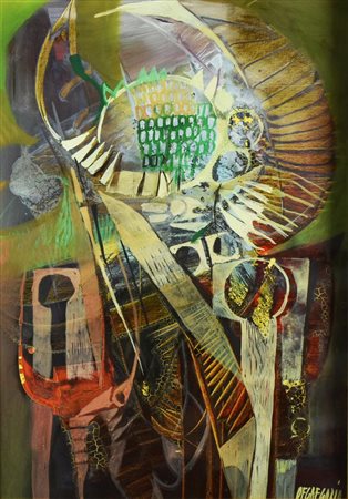 Giuseppe De Gregorio FIORE DELLA SOLITUDINE olio su cartone telato, cm 70x50...