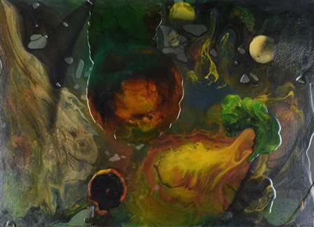 Franco Brunatto THE STARS ARE A FALLING tecnica mista su cartone telato, cm...