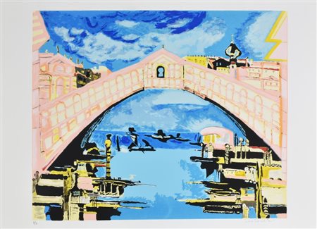 Remo Brindisi VENEZIA litografia su carta, cm 50x70 esemplare P.A. sul...