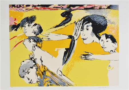 Remo Brindisi SENZA TITOLO litografia su carta, cm 50x70 esemplare P.A. sul...