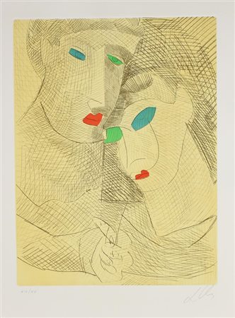 Sandro Chia IMPROVVISAZIONI SU LEONARDO cartella con cinque...