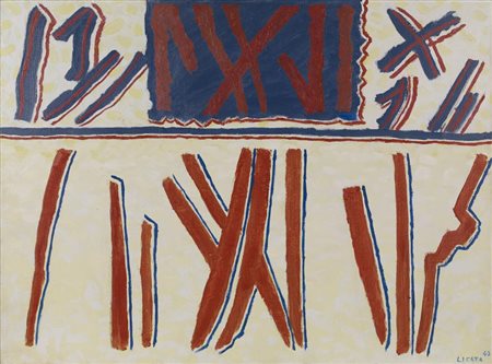 Riccardo Licata COMPOSIZIONE olio su tela, cm 50x70 firma e data eseguito nel...