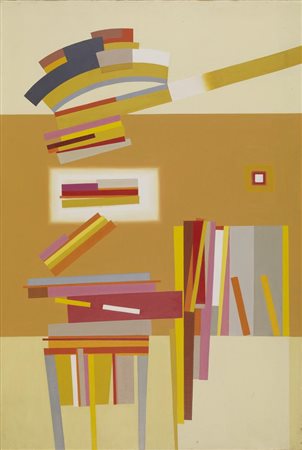 Carlo Nangeroni SEGMENTI RITMICI SIMMETRICI acrilico su tela, cm 80x53 sul...