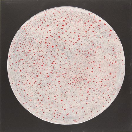 Luigi Carboni COMPOSIZIONE tecnica mista su cartone, diametro cm 49 su foglio...