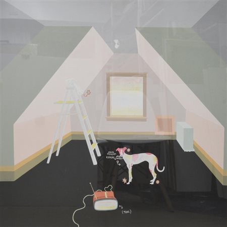 Luca Alinari COME DOVEVA ESSERE LONDRA acrilico su tela, cm 80x80 titolato...