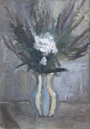 Mario Marcucci VASO CON FIORI olio su tela, cm 70x50 firma e data eseguito...