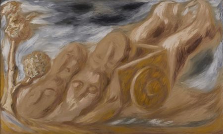 Roberto Barni SENZA TITOLO olio su tela, cm 80x131 sul retro: firma, data e...