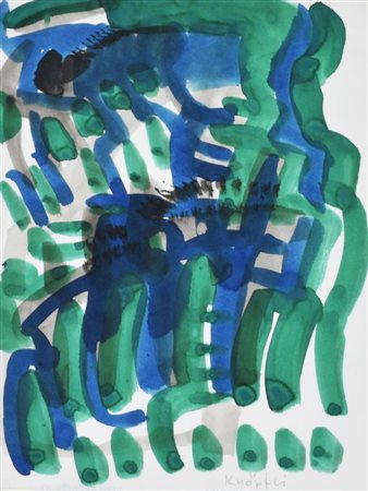 Claudio Knopfli SENZA TITOLO tecnica mista su carta, cm 35x25 sul fronte: firma