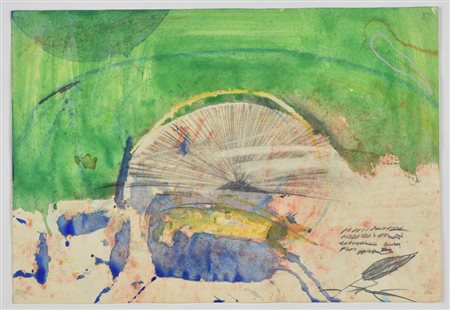 Emilio D'Elia COMPOSIZIONE tecnica mista su carta, cm 16,5x24 sul retro:...