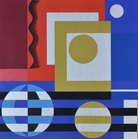 Nicolay Diulgheroff SFERA-CERCHIO LIBERATI. TAV. 7 serigrafia su carta, cm...