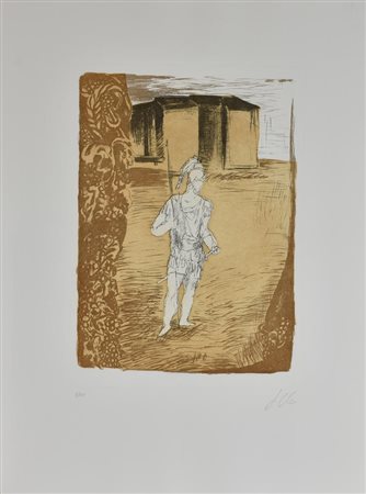 Sandro Chia EROE incisione su carta, battuta cm 57x41, su foglio cm...