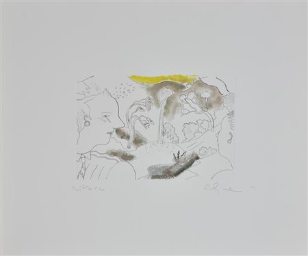 Luca Alinari SENZA TITOLO incisione su carta ritoccata a mano, foglio cm...