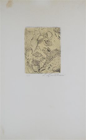 Luigi Bartolini FIORE acquaforte-acquatinta, cm 13,5x10, foglio cm 41x26; es....