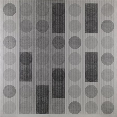 Carlo Nangeroni SCANSIONI-TEMPI-LUCE acrilico su tela, cm 100x100 sul retro:...