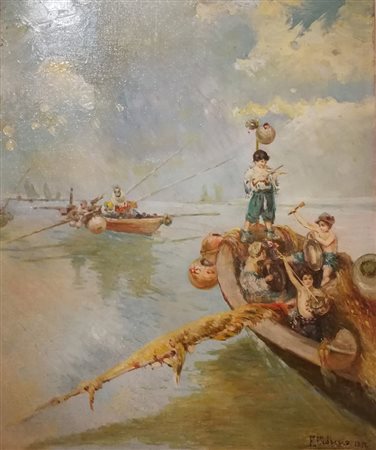 Edoardo Dalbono (attribuito), Festa a mare, 1891