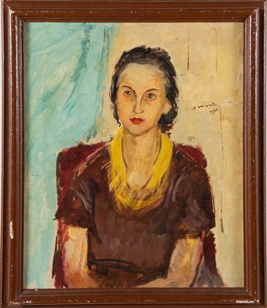 Cesare Monti (Brescia, 1891 – Bellano, 1959), “Ritratto femminile, 1936.