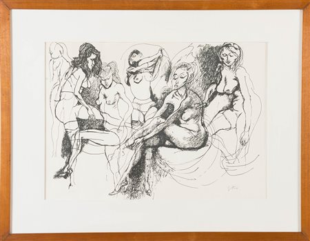 Renato Guttuso (Bagheria 1911 – Roma 1987), “Figure”.