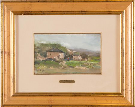 Guglielmo Pizzirani (Bologna 1886 - 1971), “Paesaggio montano”.