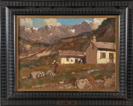 Dante Comelli (Bologna 1880 - 1958), “Paesaggio montano” e “Paesaggio marino”.