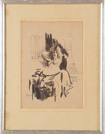 Pittore del XIX-XX sec., “Studio per nudo femminile”.
