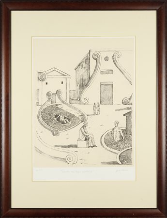 GIORGIO DE CHIRICO Incontro nei bagni misteriosi.