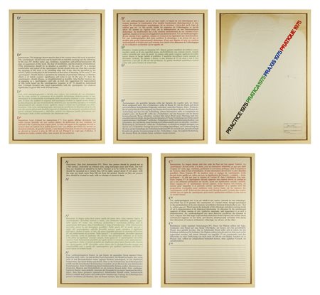 JOSEPH KOSUTH Practice (n.5  fogli).