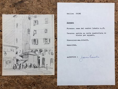 GALIELO CHINI (1873-1956) - Case del centro (studio N.2)