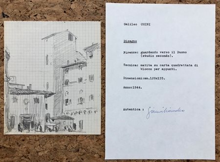 GALILEO CHINI (1873-1956) - Firenze: guardando verso il Duomo, 1944