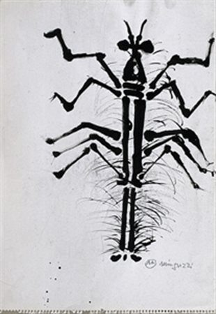 MINGUZZI LUCIANO (Bologna 1911 - Milano 2004) "Insetto" China su carta cm. H:...