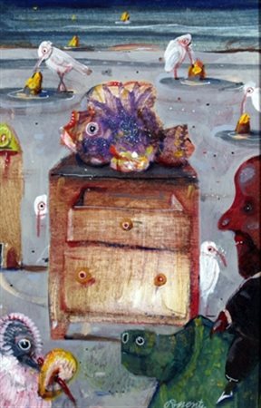 POSSENTI ANTONIO (Lucca 1933) "Senza titolo" Olio su cartone telato cm. H:...