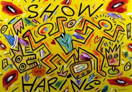 DONZELLI BRUNO (Napoli 1941) "Show hairng" Tecnica mista su tela cm. H: 50.00...