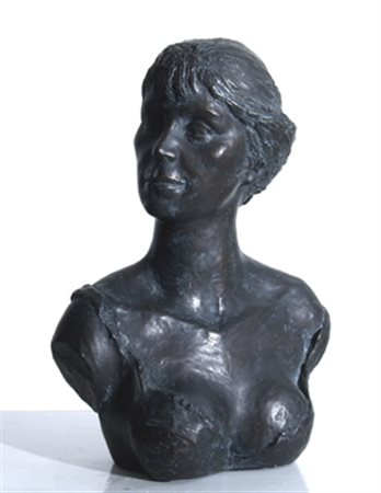 MOTTI GIUSEPPE (Arena Po' 1908 - Milano 1988) "Volto" Fusione in bronzo, es....