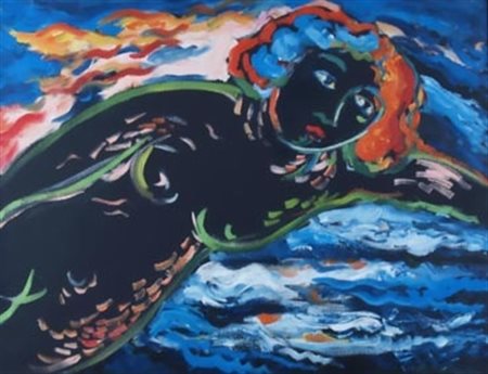 GERMANA' MIMMO (Catania 1944 - Busto Arsizio 1992) "Luna" 1988 Olio su tela...