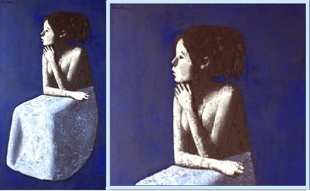 BUENO XAVIER (Vera de Bialasoa 1915 - Fiesole 1979) "Nudo bleu (ragazza...