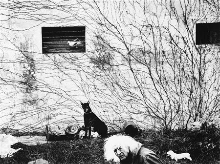 Mario Giacomelli (1925-2000)  - Autoritratto con cane nero, from the series "Luigi, ti racconto il cane nero", 1996