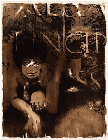 Alfredo Libero Ferretti (1919-2007)  - Young lady offering an apple, 1983