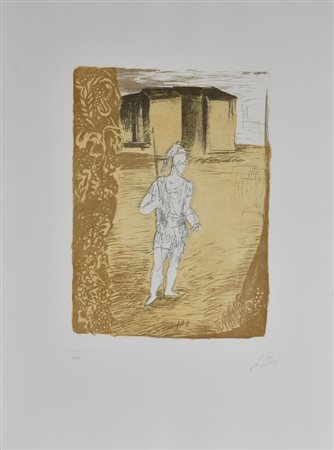 Sandro Chia EROE incisione su carta, battuta cm 57x41, su foglio cm...