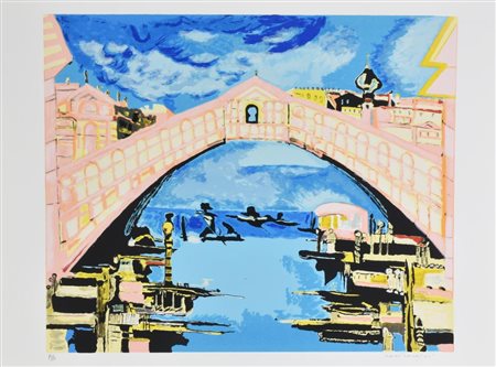 Remo Brindisi VENEZIA litografia su carta, cm 50x70 esemplare P.A. sul...
