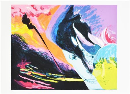 Remo Brindisi SENZA TITOLO litografia su carta, cm 50x70 esemplare P.A. sul...