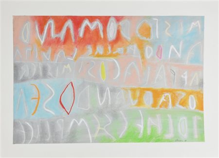 Renzo Nucara SENZA TITOLO tecnica mista su cartoncino, cm 39,5x60 sul fronte:...