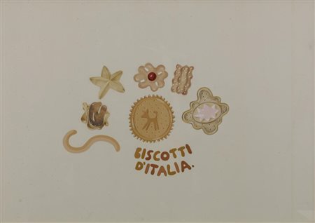 Luca Alinari BISCOTTI D'ITALIA tecnica mista su carta, cm 34x48