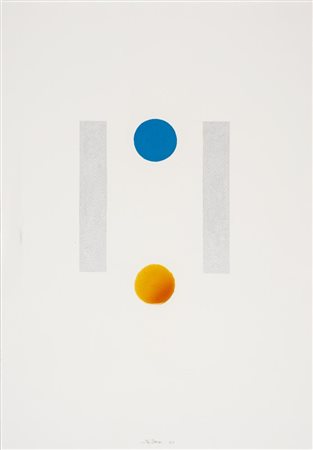 Domenico D'Oora COMPOSIOZINE tecnica mista su carta, cm 51,5x36 firmato e...