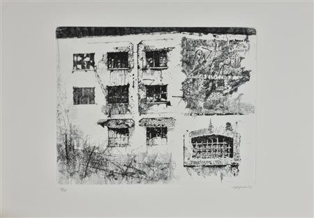 Renzo Vespignani SENZA TITOLO incisione su carta, foglio cm 48,5x67,5,...
