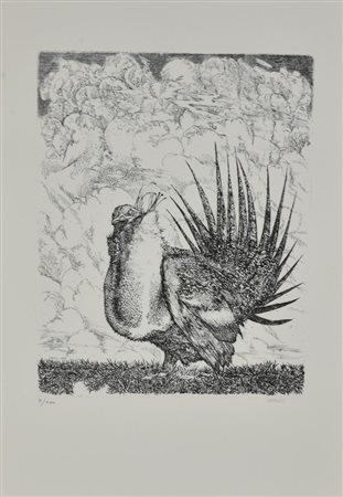 Abacuc SENZA TITOLO incisione su carta, cm 50x35 (lastra cm 31x25) esemplare...